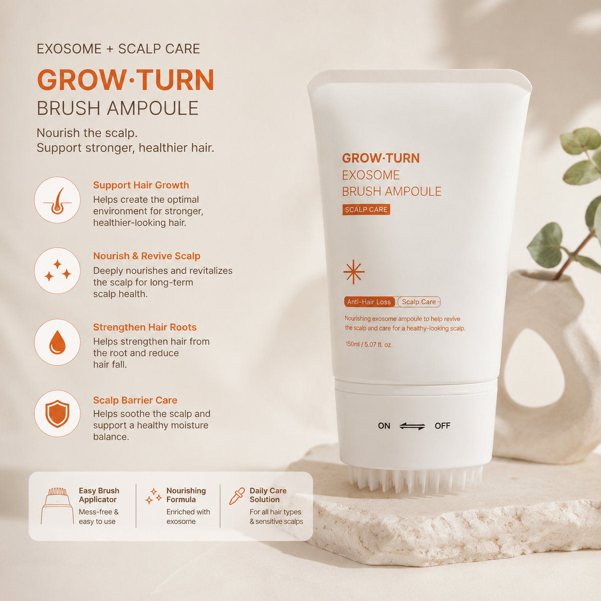 Exosome Hair Growth Serum with Built-In Brush